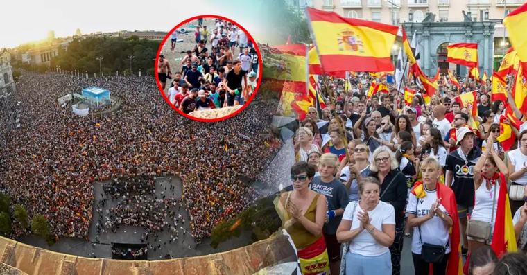 Miles de españoles marchan en Ceuta contra la crisis migratoria gestión del presidente Pedro Sánchez