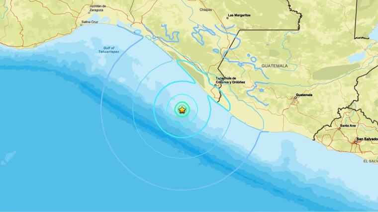 Un sismo de magnitud 5.6 remeció la frontera entre México y Guatemala