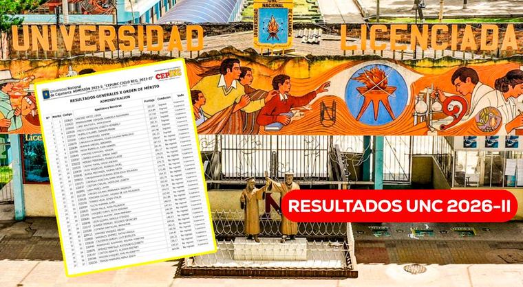 RESULTADOS Examen de admisión UNC 2026-II: puntajes y lista de ingresantes de la prueba Modalidad Ordinaria