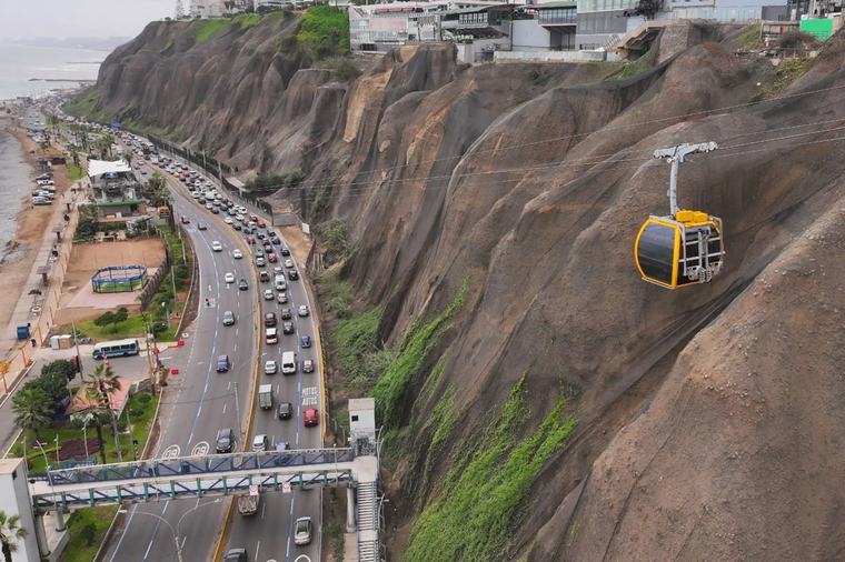 Miraflores: realizan pruebas operativas del primer teleférico de Lima