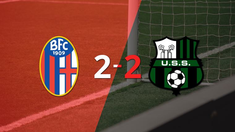 Serie A: Bologna empató 2-2 contra Sassuolo sobre el final del partido