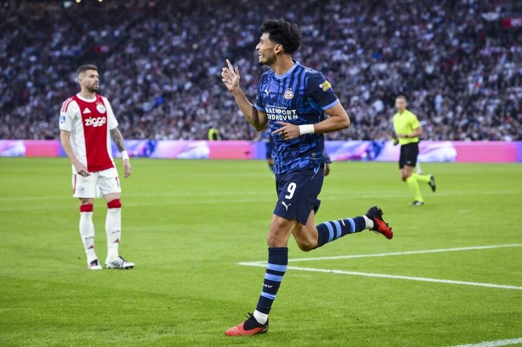 ¡Fin del invicto! Ajax cayó 3-1 ante PSV en el Johan Cruyff Arena por la Eredivise