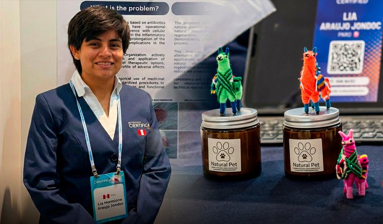 Veterinaria de 24 años ganó medalla de oro en Corea del Sur y creó una novedosa fórmula cicatrizante con plantas naturales para mascotas.
